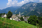 Rasa mit Pizzo Ruscada, Centovalli, Tessiner Alpen, Tessin, Schweiz