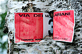 Wanderwegmarkierung Via dei Monti Lariani, Comer See, Lombardei, Italien