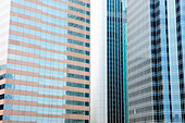 Verspiegelte Fassaden von Bürogebäuden in Finanzviertel, Hongkong, China