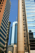 Fassaden von Bürogebäuden und Wolkenkratzern im Finanzviertel, Hongkong, China