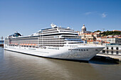 Cruiseship MSC Orchestra in the harbour, Lisbon, Lisboa, Portugal, Europe