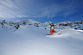 Snowboarder, Diavolezza, Sankt Moritz, Grisons, Switzerland, model released