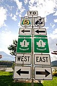 Traffic Sign, Trans Canada Highway, British Columbia, Canada