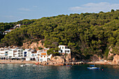 Blick auf Tamariu, Costa Brava, Mittelmeer, Spanien