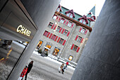 Shopping street, St. Moritz, Engadin, Grisons, Switzerland