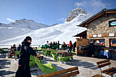 Gluenetta restaurant, ski area Corviglia, St. Moritz, Engadin, Grisons, Switzerland