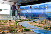 EXPO 2010 Modell im Stadtplanungsmuseum Shanghai, Modelle des EXPO-2010-Geländes am Huangpu River, Stadtplanungsmuseum Shanghai, city model, People's Square, Stadtmodell, Stadtentwicklung, China, Asien