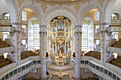 Innenansicht von der Dresdner Frauenkirche, Dresden, Sachsen, Deutschland, Europa