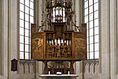 Holy Blood altar piece from woodcarver Tilman Riemenschneider in St. Jakob's church in Rothenburg ob der Tauber, Bavaria, Germany, Europe