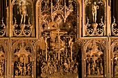 Close up of the Brüggemann or Bordesholmer Altar inside Schleswig Cathedral, Schleswig, Schleswig-Holstein, Germany, Europe