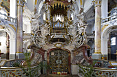 Gnadenaltar in der Wallfahrtskirche Vierzehnheiligen bei Bad Staffelstein, Oberfranken, Bayern, Deutschland, Europa