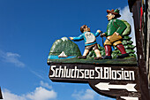 Signpost to lake Schluchsee, Grafenhausen, Baden-Wurttemberg, Germany