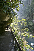 Menschen wandern in der Taroko Schlucht im Taroko Nationalpark, Marmorschlucht, Liwu Fluss, Tienhsiang, Tianxiang, Republik China, Taiwan, Asien