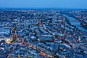 Cityscape at night, Frankfurt am Main, Hesse, Germany