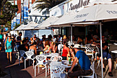 Sand Bar on Camps Bay beach promenade, Capetown, Western Cape, RSA, South Africa