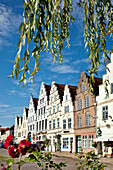 Houses at market square, Friedrichstadt, Schleswig-Holstein, Germany