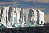 Tabular iceberg showing annual layers of snow,  Robertson Bay North Victoria Land,  Ross Sea