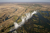 Victoria Falls,  Zambesi River,  Zambia - Zimbabwe border.