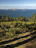 Islas Cíes desde Monte Ferro. Galicia. España.