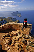 Viewpoint at Cap Fabioler and Dragonera islet,  Andratx. Majorca,  Balearic Islands,  Spain