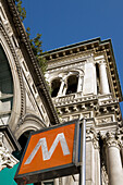 Italy,  Milan,  Galleria Vittorio Emanuele,  Subway sign