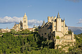 Alcazar fortress and Cathedral,  Segovia. Castilla-Leon,  Spain