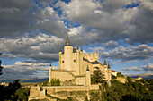 Alcazar fortress at dusk,  Segovia. Castilla-Leon,  Spain