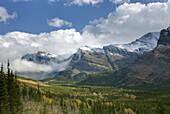 Clearing Autumn storm over the Swiftcurrent Valley of Glacier National Park Montana USA