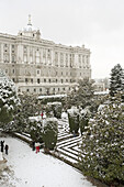 Spain  Madrid  Snow  Royal Palace