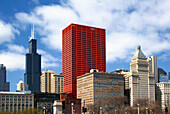 Chicago, Farbe, Gebäude, Landschaftlich schön, Reisen, Rot, M90-868713, agefotostock 