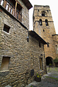 Tower of the parish church of Santa Maria in Ainsa,  Aragon Pyrenees,  Huesca,  Spain