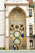 astronomical clock in communist style,  Olomouc,  Northern Moravia,  Czech Republic