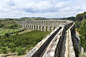 View of top of Pegoes Aqueduct,  Tomar,  Portugal