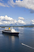 Ferry leaving the harbour in Molde,  Norway
