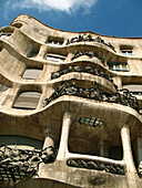 Mila House (aka La Pedrera) by architect Antoni Gaudi,  Barcelona. Catalonia,  Spain