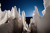 Penitentes typical ice formation at latitudes near the equator