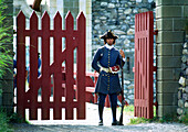 Entrance gates to Fortress of Louisbourg National Historic Park in Cape Breton Nova Scotia Canada