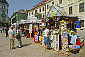 Souvenir stalls in Hlavné Námestie,  Bratislava,  Slovakia