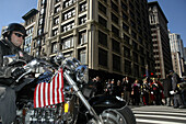 New York City USA,  biker at the Veterans Day parade