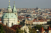 Prague Czech Republic,  view on the Svateho Mikulas Mala Strana and the city