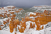 A FRESH BLANKET OF SNOW CARPETS BRYCE CANYON NATIONAL PARK,  UTAH