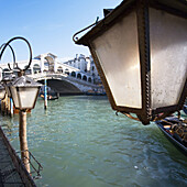 Grand Canal,  Rialto Bridge in Venice Italy