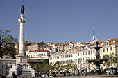 Portugal,  Lisbon,  Rossio Square,  monument of Pedro IV