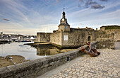 Medieval walled town,  Concarneau. Finistere,  Brittany,  France