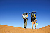 Women exploring Canyonlands National Park Utah,  United States