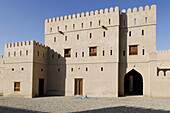 historic adobe fortification Ibri Fort or Castle,  Hajar al Gharbi Mountains,  Al Dhahirah Region,  Sultanate of Oman,  Arabia,  Middle East
