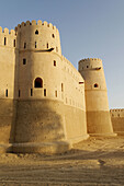 historic adobe fortification,  Jaalan Bani Bu Hasan Fort or Castle,  Sharqiya Region,  Sultanate of Oman,  Arabia,  Middle East