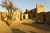 historic adobe ruins of the old town of Buraimi,  Al Dhahirah region,  Sultanate of Oman,  Arabia,  Middle East