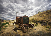 Old car body at the James Cant sheep ranch in John Day Fossil Beds National Monument