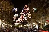 Christmas lights at Avinguda Gaudi,  Barcelona. Catalonia,  Spain